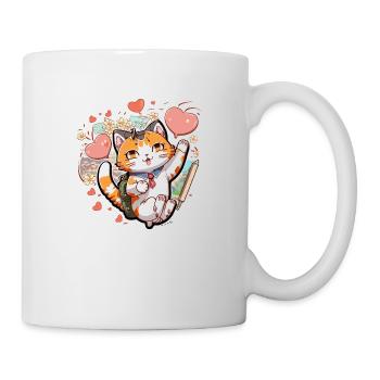 Funny cat love - Mug blanc - blanc - Droite