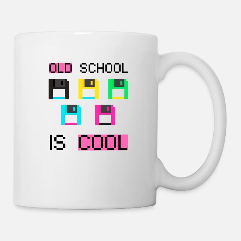 Old School is cool 8bit retro vintage - Mug - white
