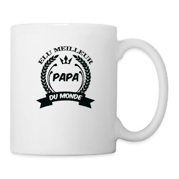 élu meilleur papa du monde cadeau - Mug blanc - blanc - Droite