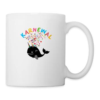 karnewal,wal,konfetti,karneval,walfisch - Tasse - Weiß - Rechts