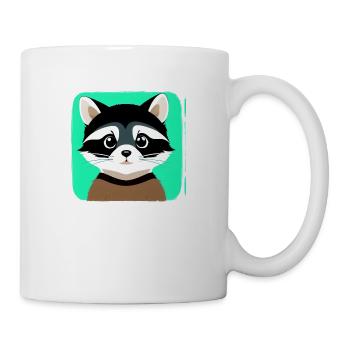 Waschbären süßer Cartoon Waschbär 37 - Tasse - Weiß - Rechts