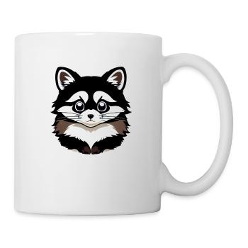 Waschbären süßer Cartoon Waschbär 23 - Tasse - Weiß - Rechts