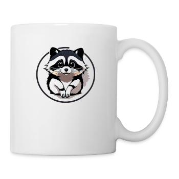 Waschbären süßer Cartoon Waschbär 26 - Tasse - Weiß - Rechts