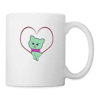 cat heart - Tasse - Weiß - Rechts