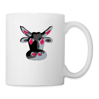 Stilisierter Kuhkopf - Tasse - Weiß - Rechts
