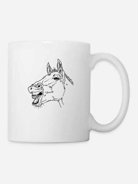 Lachendes Pferd - Tasse - Weiß