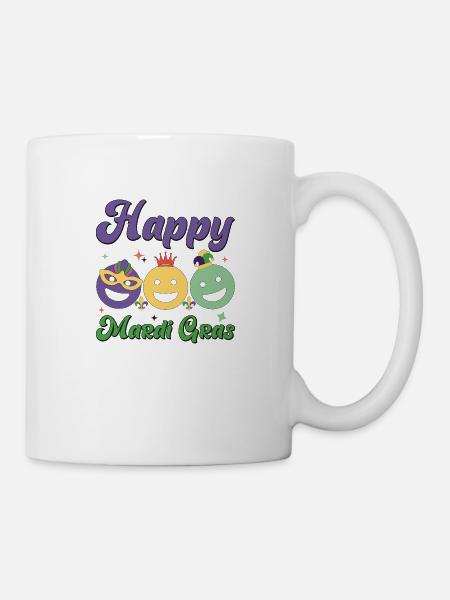 Happy Mardi Gras - Tasse - Weiß
