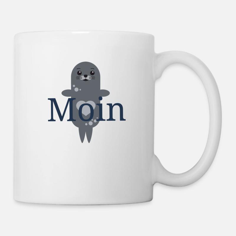 süße Robbe Moin - Tasse - Weiß