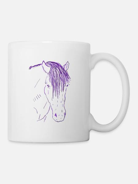 Pferd in pink - Tasse - Weiß