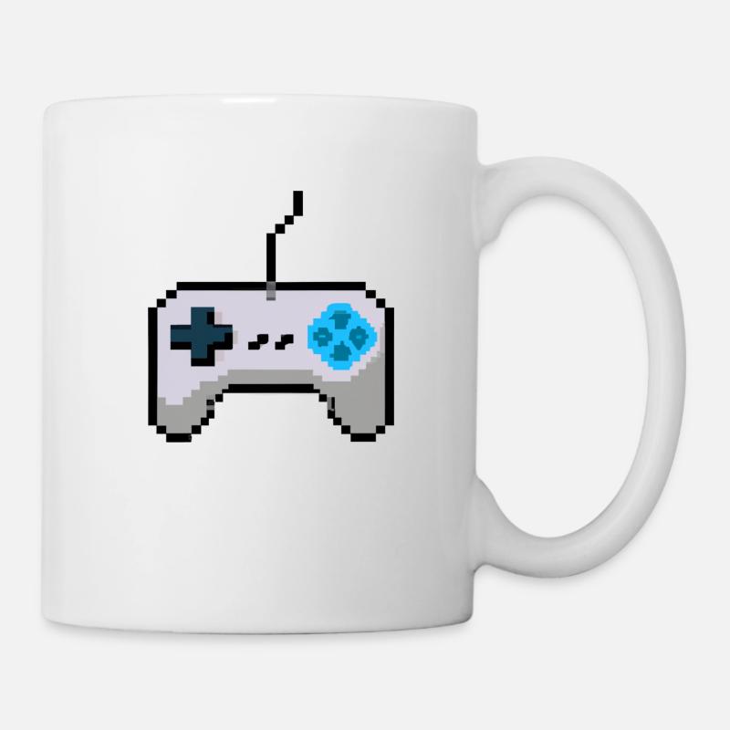 Pixelart Gamecontroller - Tasse - Weiß