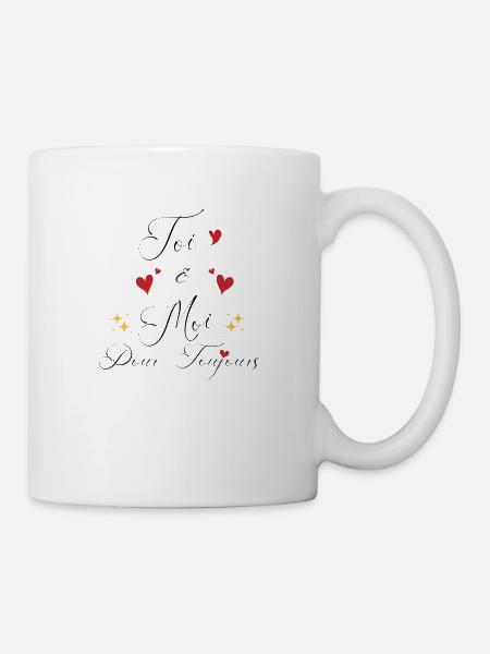 Toi & Moi Pour Toujours Couple Amoureux St-Valenti - Mug blanc - blanc