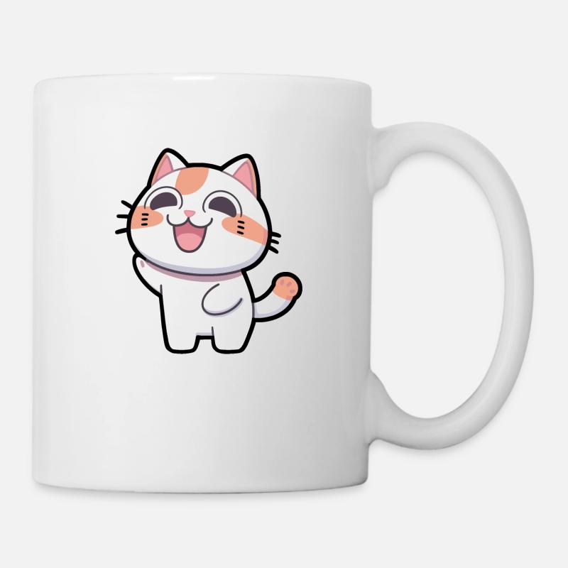 Chat heureux - Mug blanc - blanc