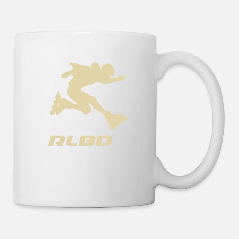 skater jump Rollerblader light - Mug - white