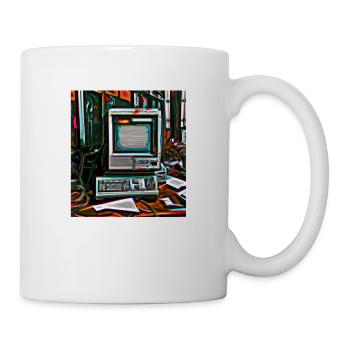 Alter Digital Art Computer - Tasse - Weiß - Rechts