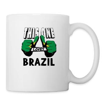 Brasilien Flagge Brasilianische Fahne Südamerika - Tasse - Weiß - Rechts