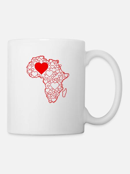 Africa Hearts - Tasse - Weiß