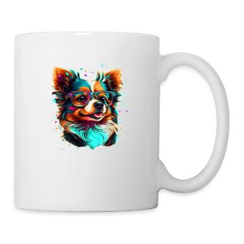 Chihuahua with glasses as summer vector design - Mug - white - Right