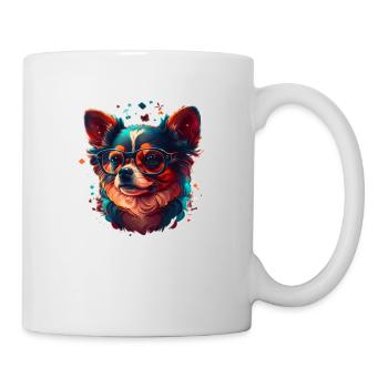 Chihuahua as a dog and hipster for animal lovers - Mug - white - Right