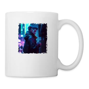 Science fiction artwork in dystopian future - Mug - white - Right