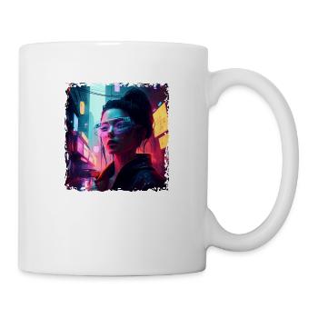 Hacker punk dans le cyberespace high-tech - Mug blanc - blanc - Droite