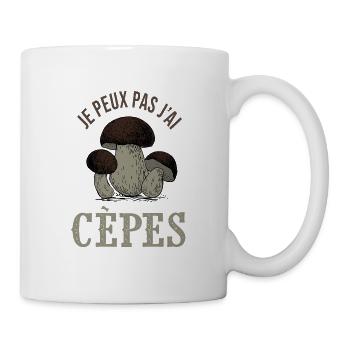 champignon je peux pas j ai cèpes champignons cèpe - Mug blanc - blanc - Droite