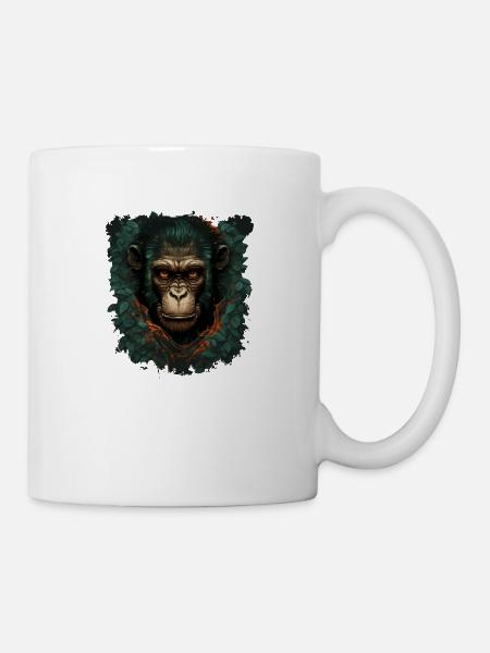 Der Schimpanse - Tasse - Weiß