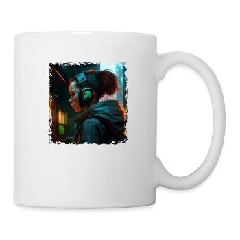 Artwork Illustration Punk in der High Tech Zukunft - Tasse - Weiß - Rechts