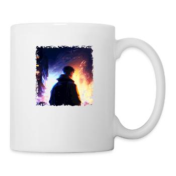 Punk Man in the Battle of the Future in Sci-Fi War - Mug - white - Right