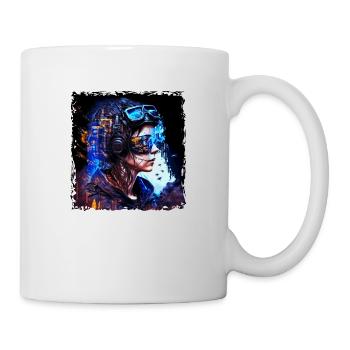 High-tech pilot in the cyber war of the future - Mug - white - Right