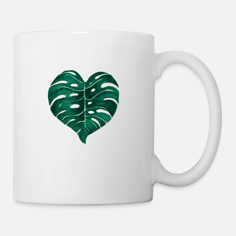 Monstera Deliciosa Blatt - Tasse - Weiß
