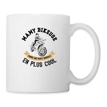 mamy bikeuse - Mug blanc - blanc - Droite