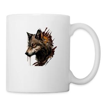 Der Wolf - Tasse - Weiß - Rechts