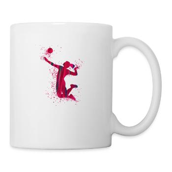 volleyball, volleyballerin, Beachball,Graffiti - Tasse - Weiß - Rechts
