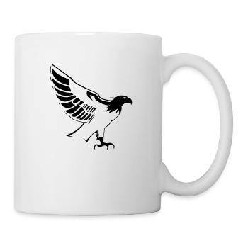 Flying eagle opening wings in profile - Mug - white - Right