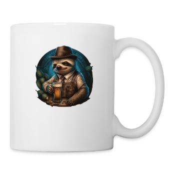 Bier Faultier - Tasse - Weiß - Rechts