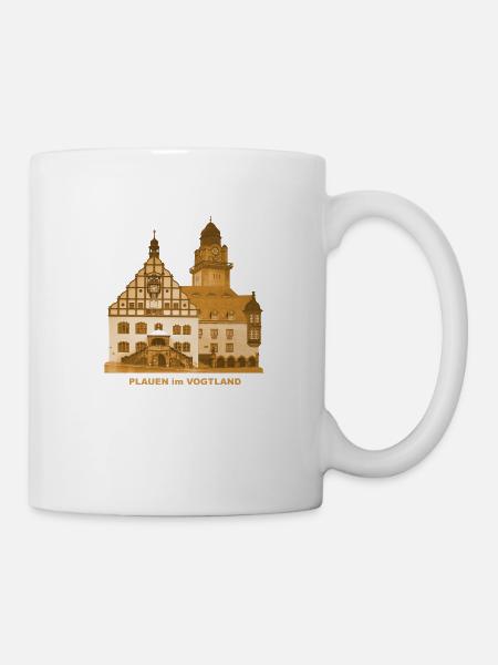 Plauen Rathaus Vogtland Plauener Spitze Saschsen - Tasse - Weiß