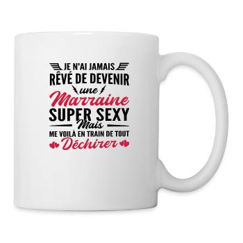 cadeau humour marraine / marraine qui déchire - Mug blanc - blanc - Droite