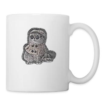 Detektiv Spion Katze mit Kleidung elegant schick - Tasse - Weiß - Rechts