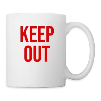 Keep out rouge - Mug blanc - blanc - Droite