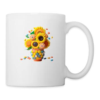 Der Strauß Sonnenblumen - Tasse - Weiß - Rechts