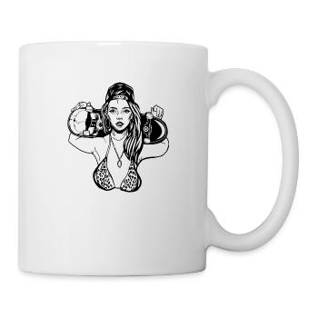 Skatergirl // Illustration - Tasse - Weiß - Rechts