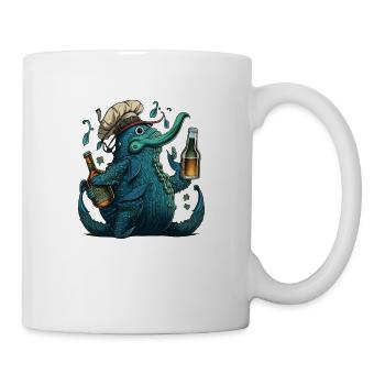 Seeungeheuer mit Craft Bier - Tasse - Weiß - Rechts