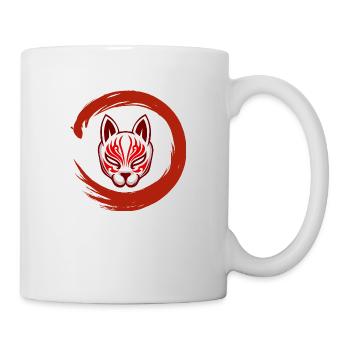 Red Circle Samurai Mask - Mug - white - Right