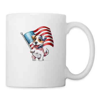 Jack Russell USA Flagge Geschenk - Tasse - Weiß - Rechts
