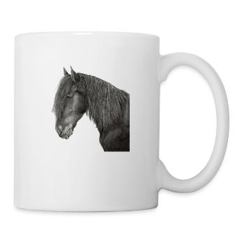 Friesian horse portrait - Mug - white - Right