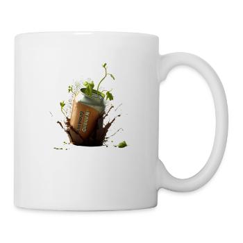 Houblon et canettes de bière artisanale - Mug blanc - blanc - Droite