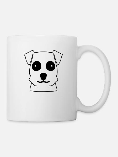 Dog Head Terrier Dog Motif - Mug - white