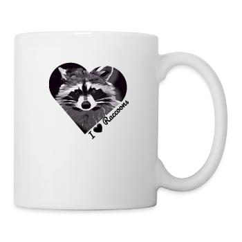 I ♡ Raccoons - Tasse - Weiß - Rechts