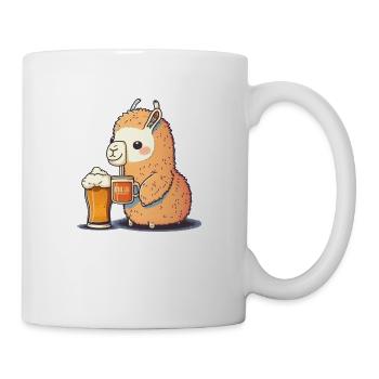 Lama à l’alpaga avec de la bière. Cadeau d’alcool sucré - Mug blanc - blanc - Droite