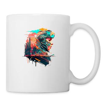 Vision d’avenir de la science-fiction dans la dystopie - Mug blanc - blanc - Droite